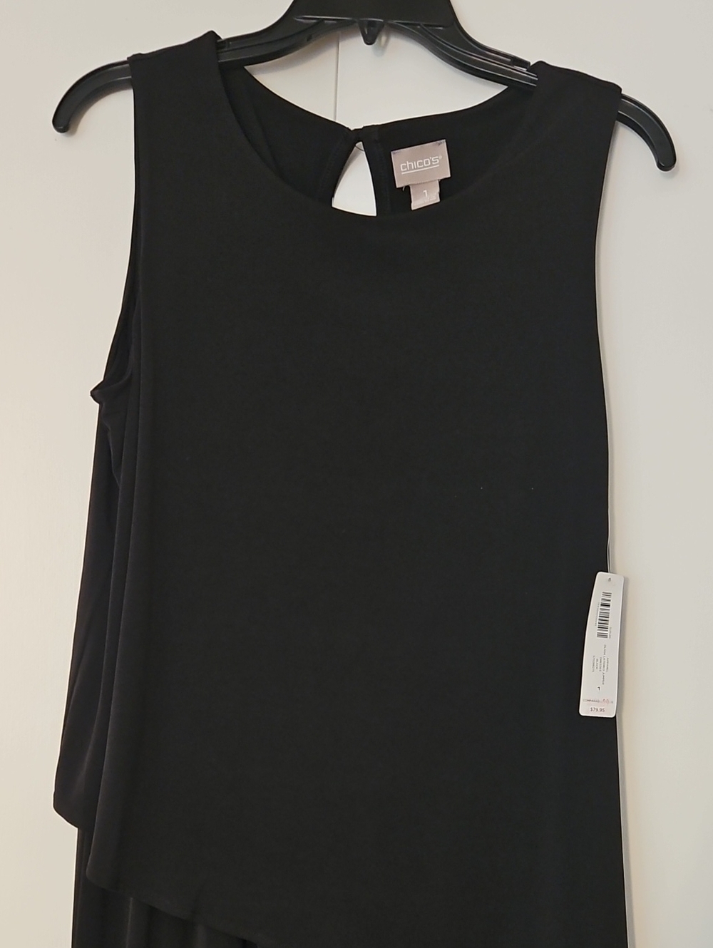 Chico's Black Sleeveless Layered Keyhole Tank With Layered Jump Suit
